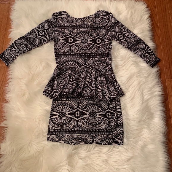 3/$30 Hot Kiss Tribal Peplum Waist Midi Dress - Picture 7 of 8